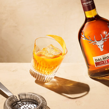 Dalmore 12 bottle and glass